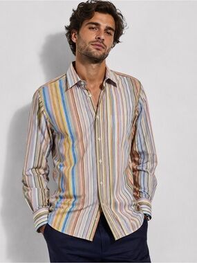 Paul Smith Multicolor Vertical Stripe Button-Down Shirt